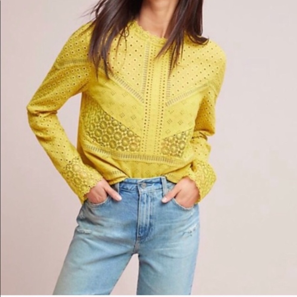 James Coviello Anthropologie burnham lace top